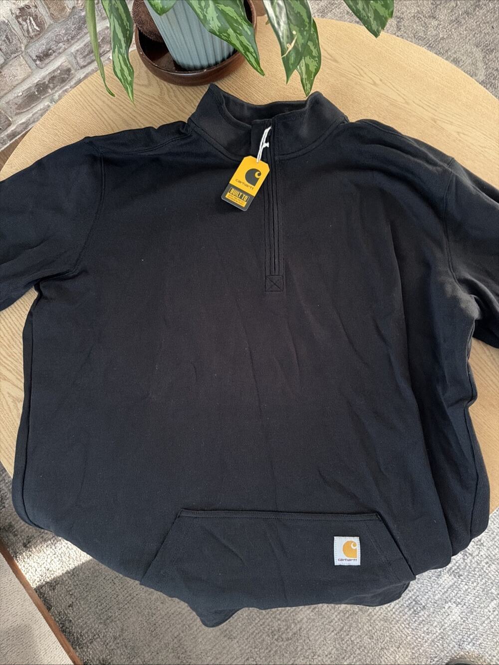 Carhartt Mens 2XL Tall Black Half Zip Thermal Shirt 104428 Irregular NWT
